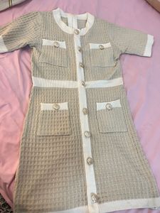 Chic Button-Front Knit Dress