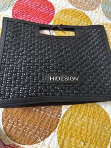 Hidesign Woven Black Tote Bag