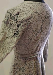 Lace Midi Wrap Dress