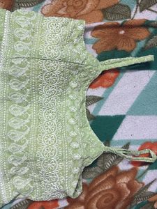 Green Embroidered Tank Top kurti to