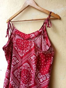 Shein Red Bandana Print Dress (Women)