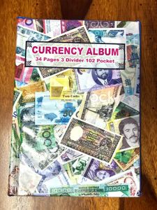 CURRENCY ALBUM FOR BANKNOTES- 34 PAGES 102 POCKETS