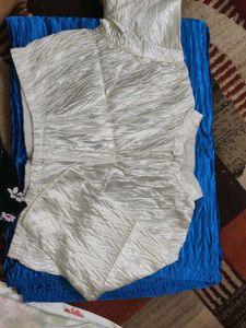 Blue &amp; White Crinkle Fabric