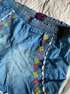 Branded Stylish Soft Jeans Shorts For Girls(blue Color)