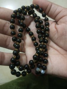 Beaded Necklace with Red Pendant
