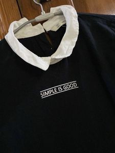 Black &amp; White Layered Top