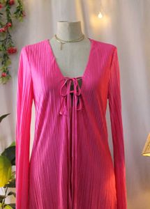 Urbanic Pink Plisse Mini Dress