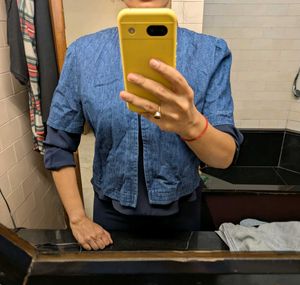 Denim Short Sleeve Top