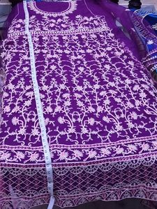 Beautiful Net Semi Stitched Gown With Dupatta