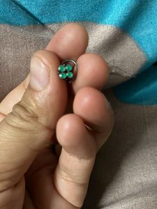 Green Clover Nose Ring