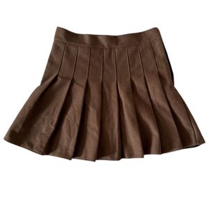 Brown Pleated Skirt