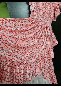 Ruffle Sleeves Midi Dress