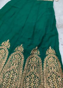 Green &amp; Gold Embroidered Salwar Kameez