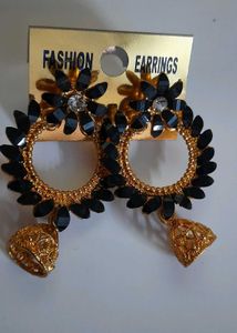 Golden Black Earrings