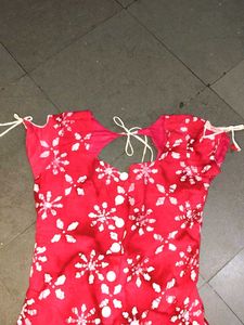 Red Floral Print Top