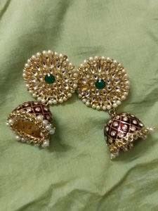 Kundan Jhumka Earrings
