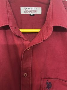 ✨ U.S. Polo Assn. Men’s Casual Shirt – Maroon ✨