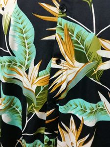 Tropical Print Short Sleeve Shirt L SIZE