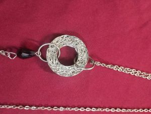 Silver Tone Circle Pendant Necklace