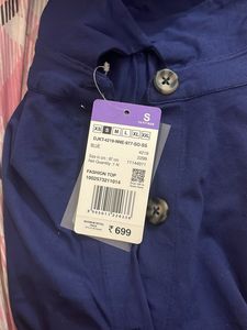 Navy Button-Up Top