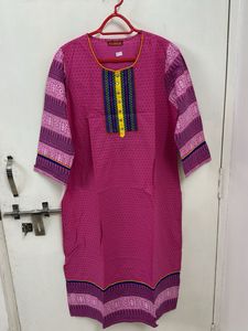 Rajasthani Pink Printed Kurti