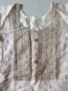 Elegant Cream &amp; Gold Kurti