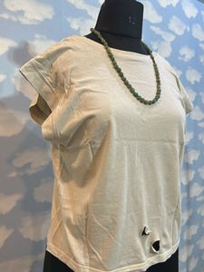 Distressed Cream T-Shirt