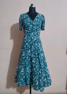 Floral V-Neck Fit & Flare Midi Dress