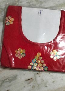 Stretchable Red Colour Blouse Multicolour Work