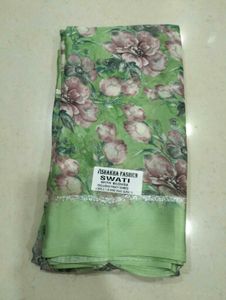 Floral Green Saree