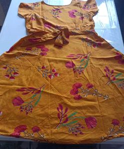 Mustard Floral Print Dress