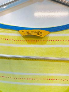 Yellow Printed Kurta