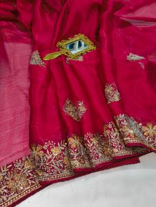 Gorgeous Pink Embellished Saree