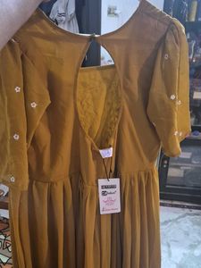Mustard Embroidered Dress