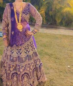 Elegant Purple Bridal Lehenga Choli
