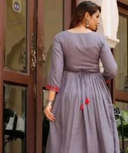 Elegant Embroidered Grey Dress