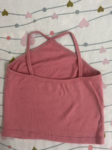 Pink Ribbed Tank Top