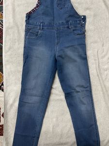 Denim Dungaree Jumpsuit with Slim Fit