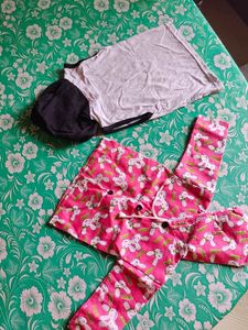 Pink Bunny Print Baby Jacket &amp; Mama&#39;s Boy Tank