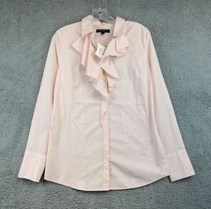 Banana Republic Brand Striped Ruffle Shirt