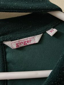 Dark Green Crop Top Full Sleeves
