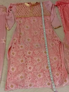 Pink  Embroidery Garara With Dupatta