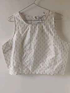 Cute White Printed Top