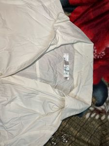 White Long fitted umbrella Sleeve Shirt