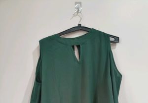 Green Cold Shoulder Top
