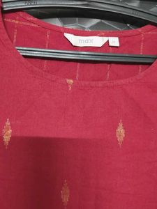 Maroon Printed Kurta