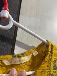 Yellow Printed Kurta