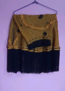 Unique Knit Fringe Poncho