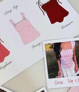 Pink Gingham Tank Top