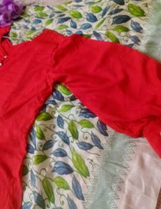Red Button-Down Preety Top